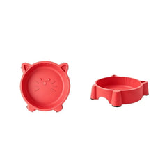Cat face shaped pet bowl with anti slip base, dog and cat food bowl, cute animal design