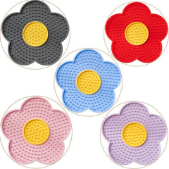 Food grade silicone dog licking pad, cat slow feeding pad, flower shaped pet