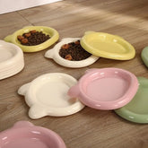 Durable plastic PP cat bowl, cute kitten bowl, teddy bear pet supplies