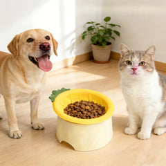 Anti overflow slow feeding bowl, pet silicone bowl to protect cervical spine, high foot rice bowl