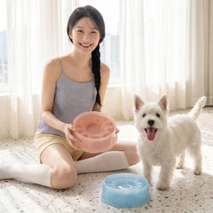 1200ML Summer Pet Cooling Bowl Water Bowl Non Wet Mouth Pet Drinking Bowl Portable