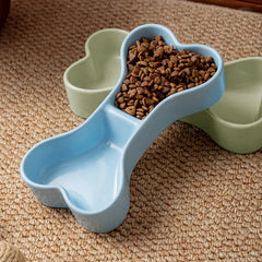 Plastic pet dual bowl cat dog 2-in-1 water dispenser, anti slip and durable, feeding bowl pet