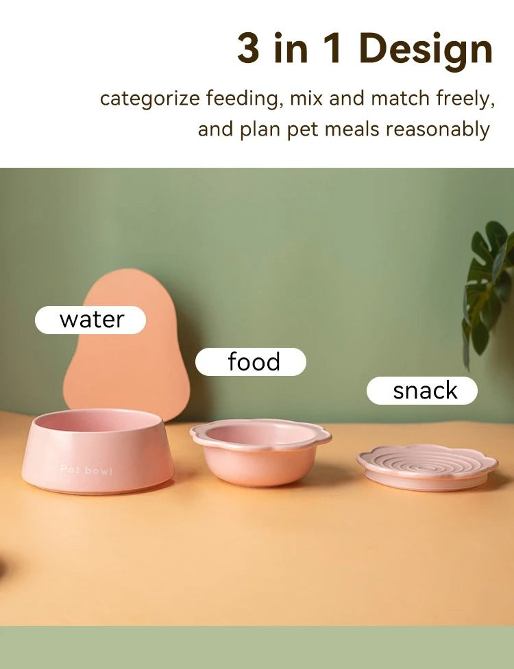 Circular colored pet feeding dish/pet feeding bowl