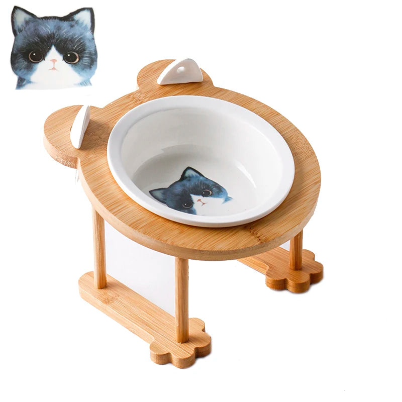 Ceramic cat bowl dog bowl single/double pet bowl cat/dog feeder
