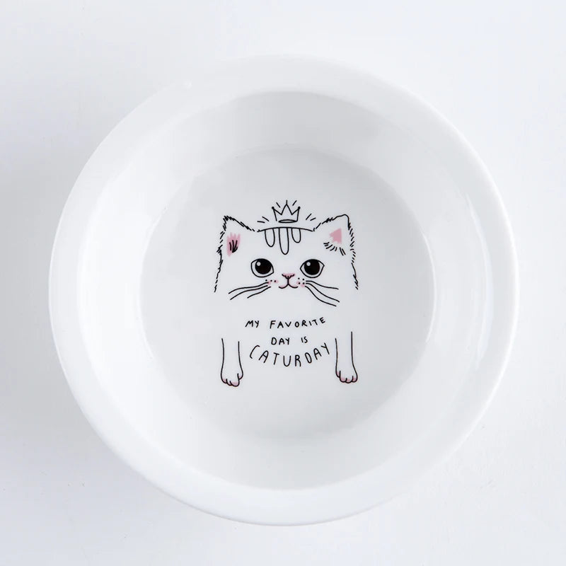 Ceramic cat bowl dog bowl single/double pet bowl cat/dog feeder
