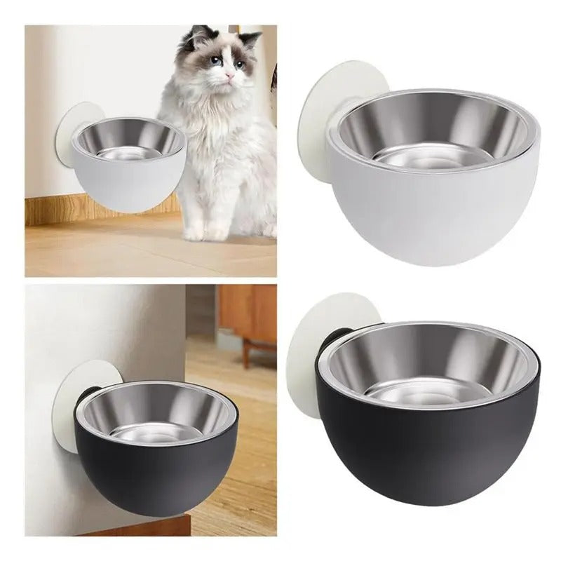Wall mounted pet feeding bowl