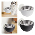 Wall mounted pet feeding bowl