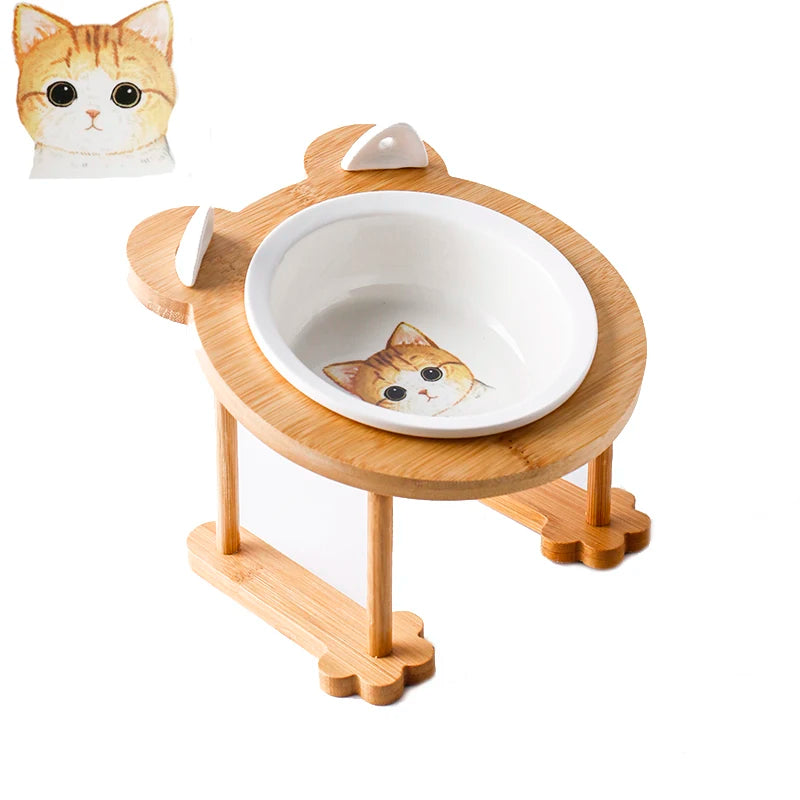 Ceramic cat bowl dog bowl single/double pet bowl cat/dog feeder