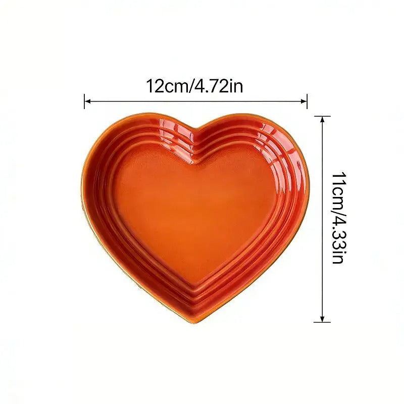 Colorful heart-shaped pet feeding dish