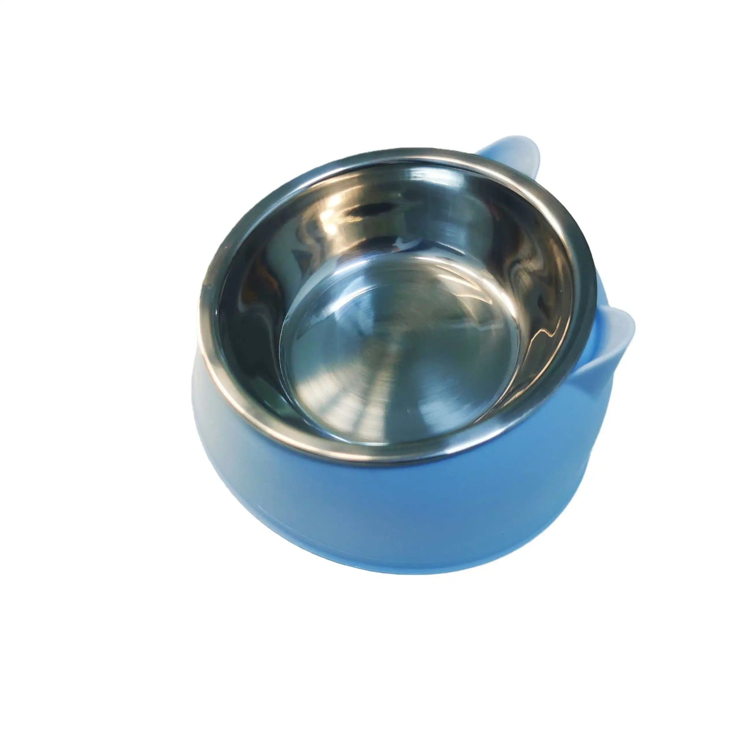 Tilted split pet feeding bowl