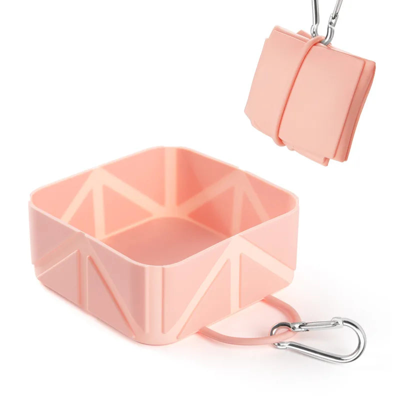 Silicone Foldable Pet Travel Bowl: Portable Dog and Cat Bowl for Outdoor Food and Water - Camping, Hiking, and Outing Use
