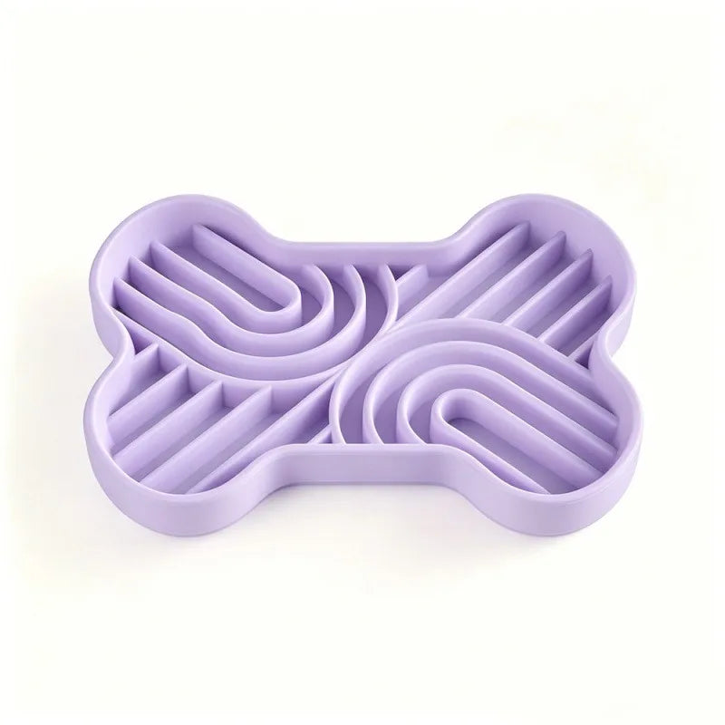 Silicone pet slow-feeding dish for cats and dogs, anti-choking suction cup type slow-feeding bowl
