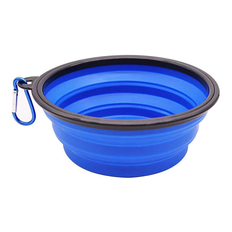 Folding Portable Silicone Dog Feeder Bowl 2-in-1 Pet Dispenser for Outdoor Travel Food And Water Container for Dogs And Cats