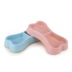 Plastic pet dual bowl cat dog 2-in-1 water dispenser, anti slip and durable, feeding bowl pet