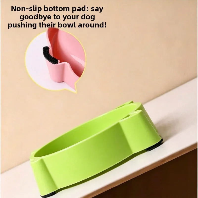 Cat face shaped pet bowl with anti slip base, dog and cat food bowl, cute animal design