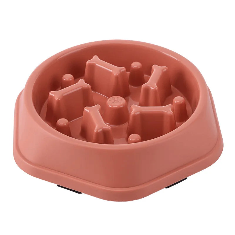 Slow feeding cat bowl anti suffocation cat food bowl anti slip pet slow food dispenser
