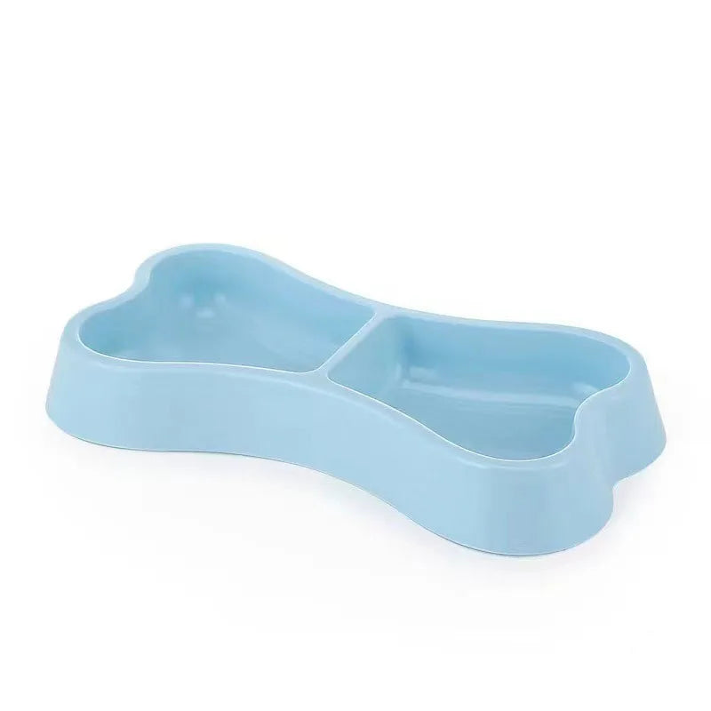 Plastic pet dual bowl cat dog 2-in-1 water dispenser, anti slip and durable, feeding bowl pet