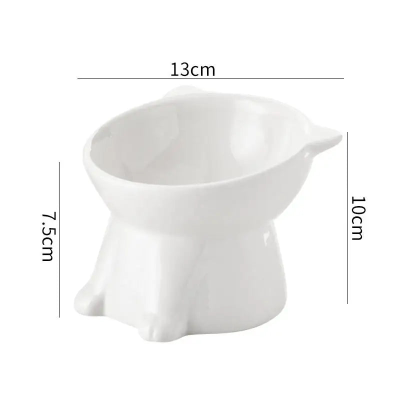 Elevated anti tilt cat bowl neck protection dual-use pet food and water dispenser