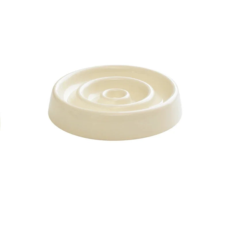 Ceramic anti drum pet feeding container - slow feeding bowl for dogs and cats to prevent rapid feeding
