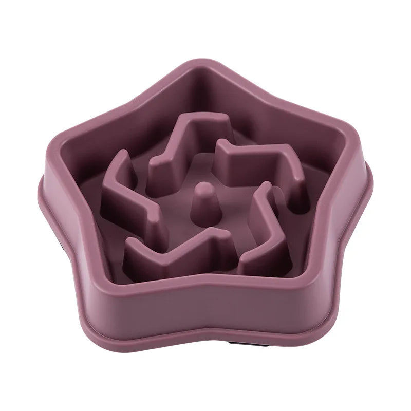 Pet cats and dogs slow eating bowl fat helps with health, round anti suffocation, thick anti slip, multi-color