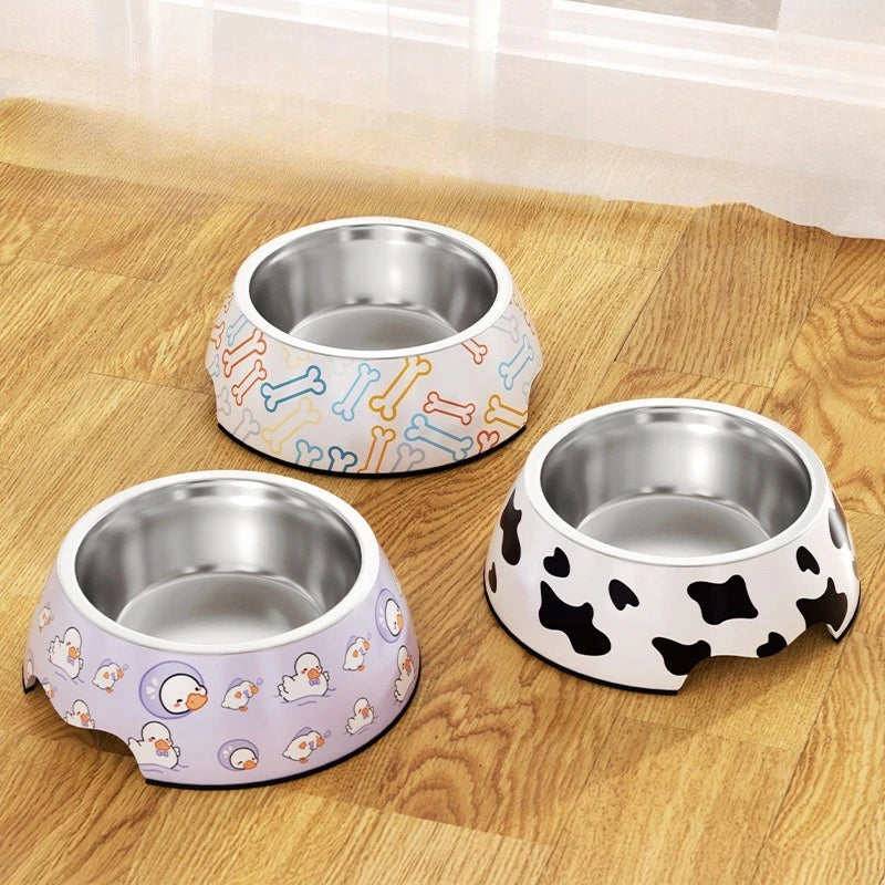 Pet feeding bowl for cats and dogs, single capacity anti tipping multi-purpose stainless steel indoor daily use