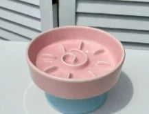 High Foot Slow Feeder Pet Bowl Cat Medium Capacity Anti Choking Anti Tilt Spine Care Ceramic Household Single Bowl