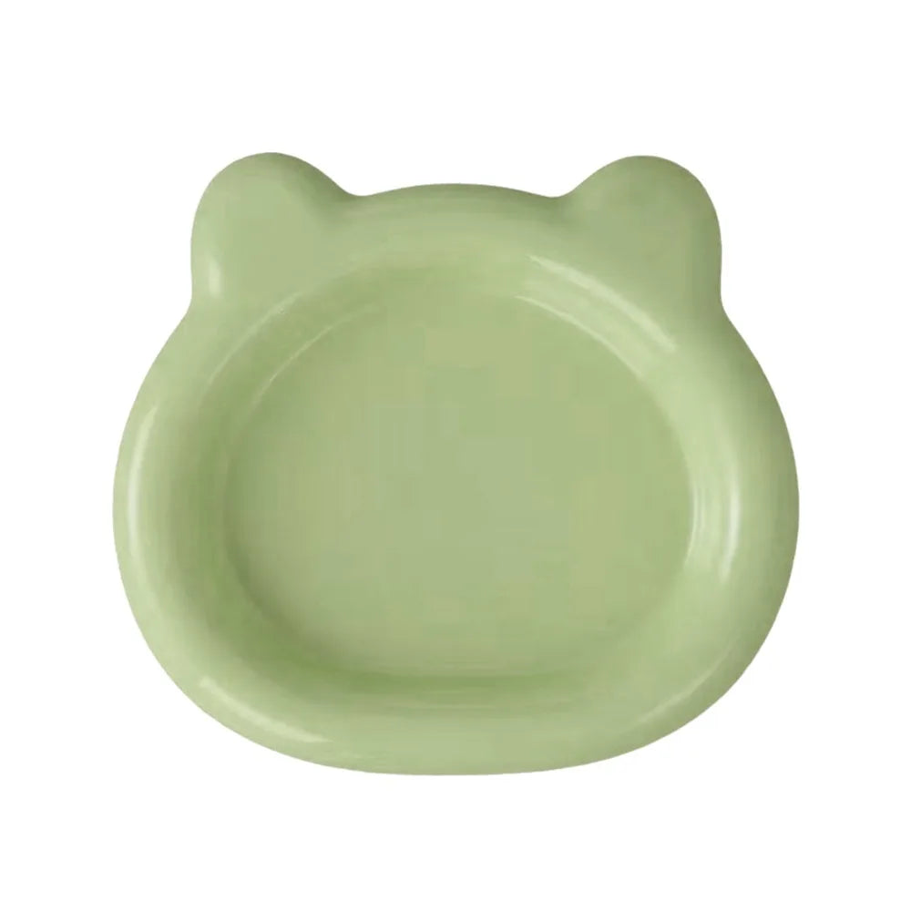 Durable plastic PP cat bowl, cute kitten bowl, teddy bear pet supplies