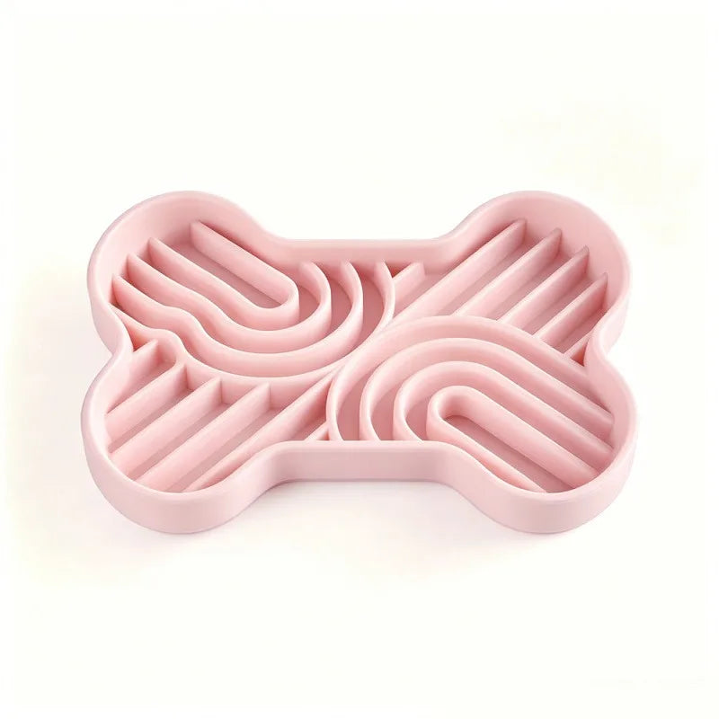 Silicone pet slow-feeding dish for cats and dogs, anti-choking suction cup type slow-feeding bowl
