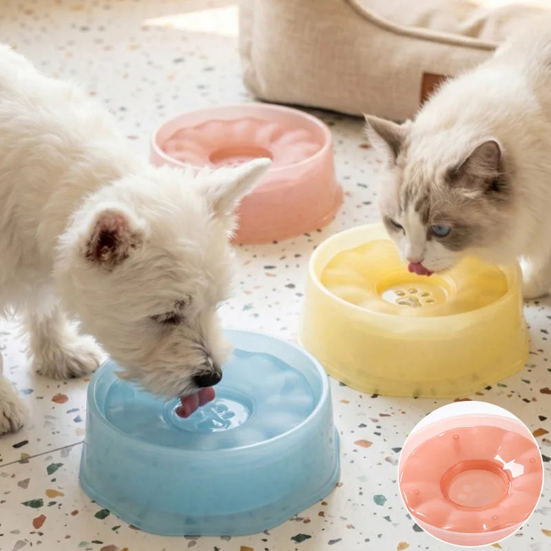 1200ML Summer Pet Cooling Bowl Water Bowl Non Wet Mouth Pet Drinking Bowl Portable