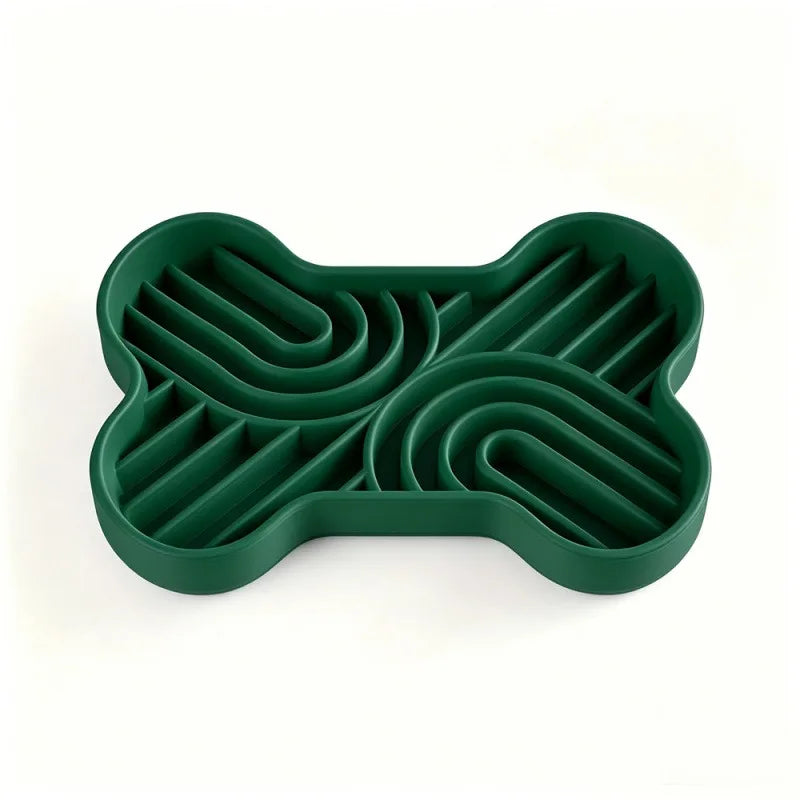 Silicone pet slow-feeding dish for cats and dogs, anti-choking suction cup type slow-feeding bowl