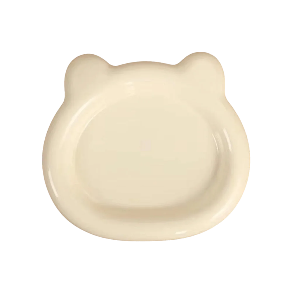 Durable plastic PP cat bowl, cute kitten bowl, teddy bear pet supplies