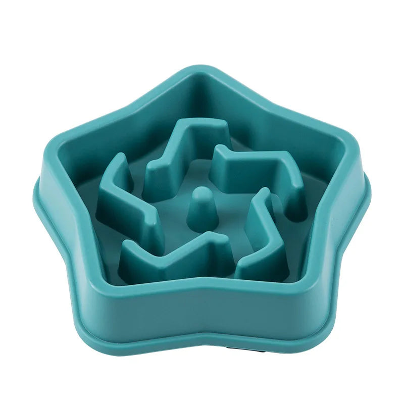 Pet cats and dogs slow eating bowl fat helps with health, round anti suffocation, thick anti slip, multi-color