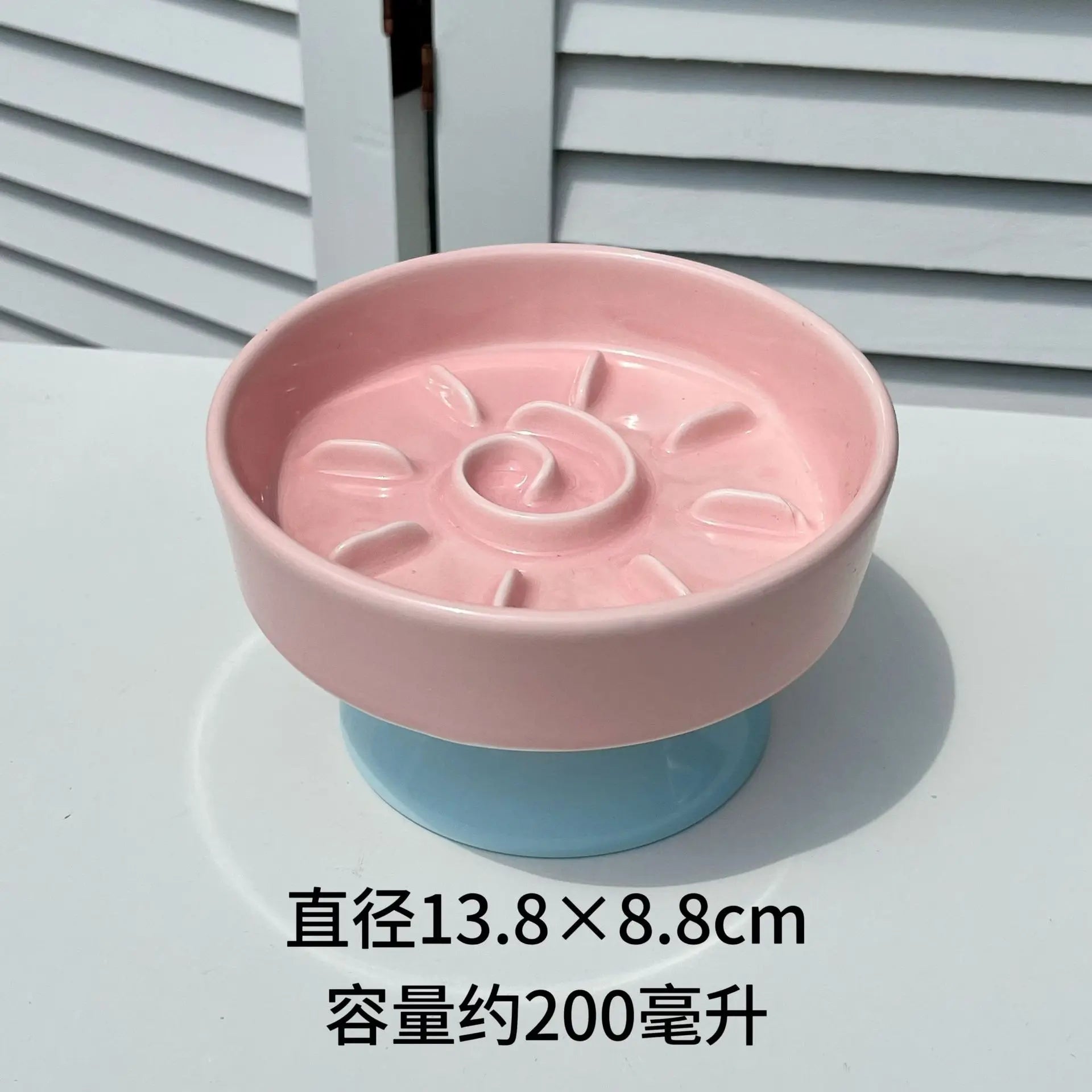 High Foot Slow Feeder Pet Bowl Cat Medium Capacity Anti Choking Anti Tilt Spine Care Ceramic Household Single Bowl