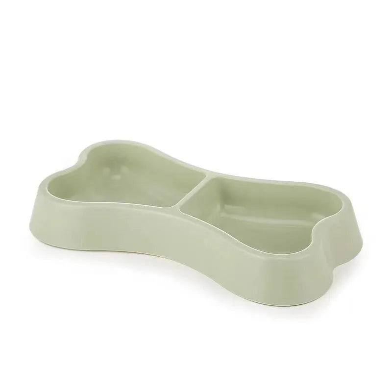 Plastic pet dual bowl cat dog 2-in-1 water dispenser, anti slip and durable, feeding bowl pet