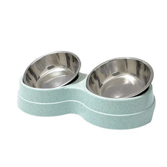 Double pet bowls, dog food dispensers, stainless steel pet water trays, feeders