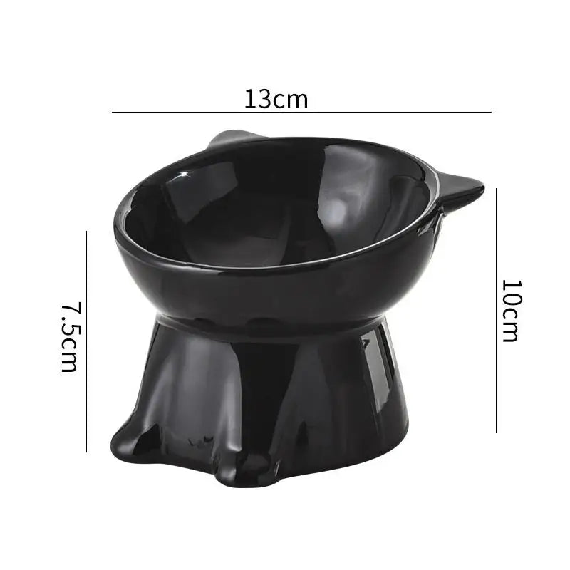 Elevated anti tilt cat bowl neck protection dual-use pet food and water dispenser