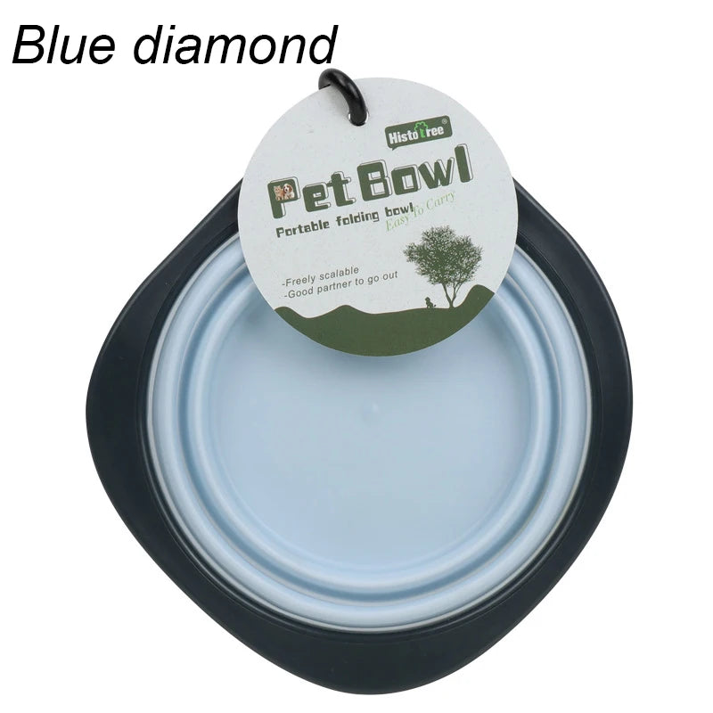 Pet food bowl, cat and dog food, pet silicone folding portable 2-in-1
