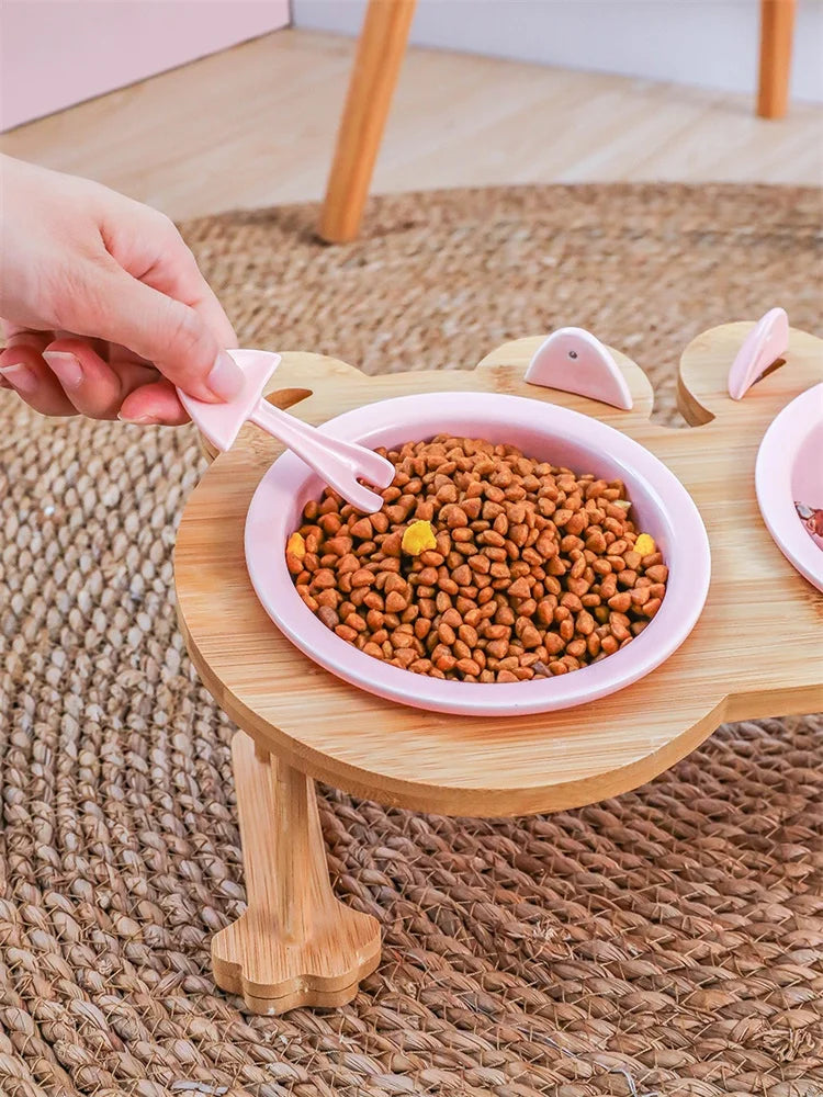 Ceramic cat bowl dog bowl single/double pet bowl cat/dog feeder