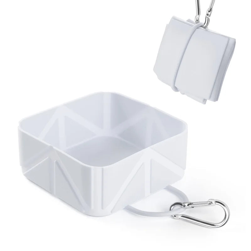 Silicone Foldable Pet Travel Bowl: Portable Dog and Cat Bowl for Outdoor Food and Water - Camping, Hiking, and Outing Use