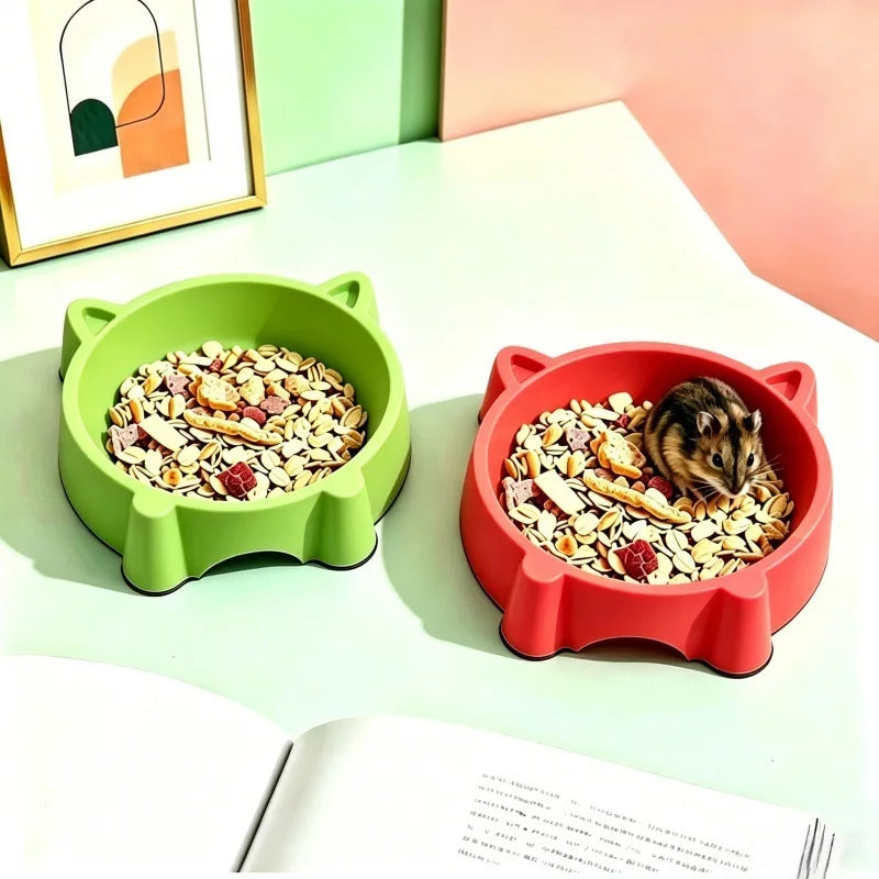 Cat face shaped pet bowl with anti slip base, dog and cat food bowl, cute animal design