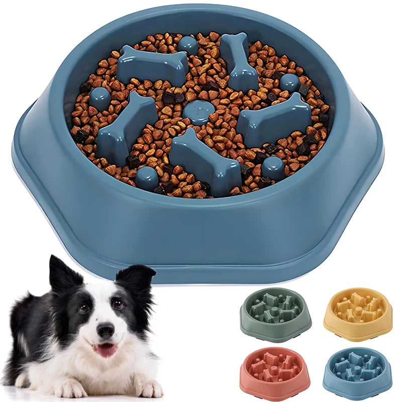 Slow feeding cat bowl anti suffocation cat food bowl anti slip pet slow food dispenser